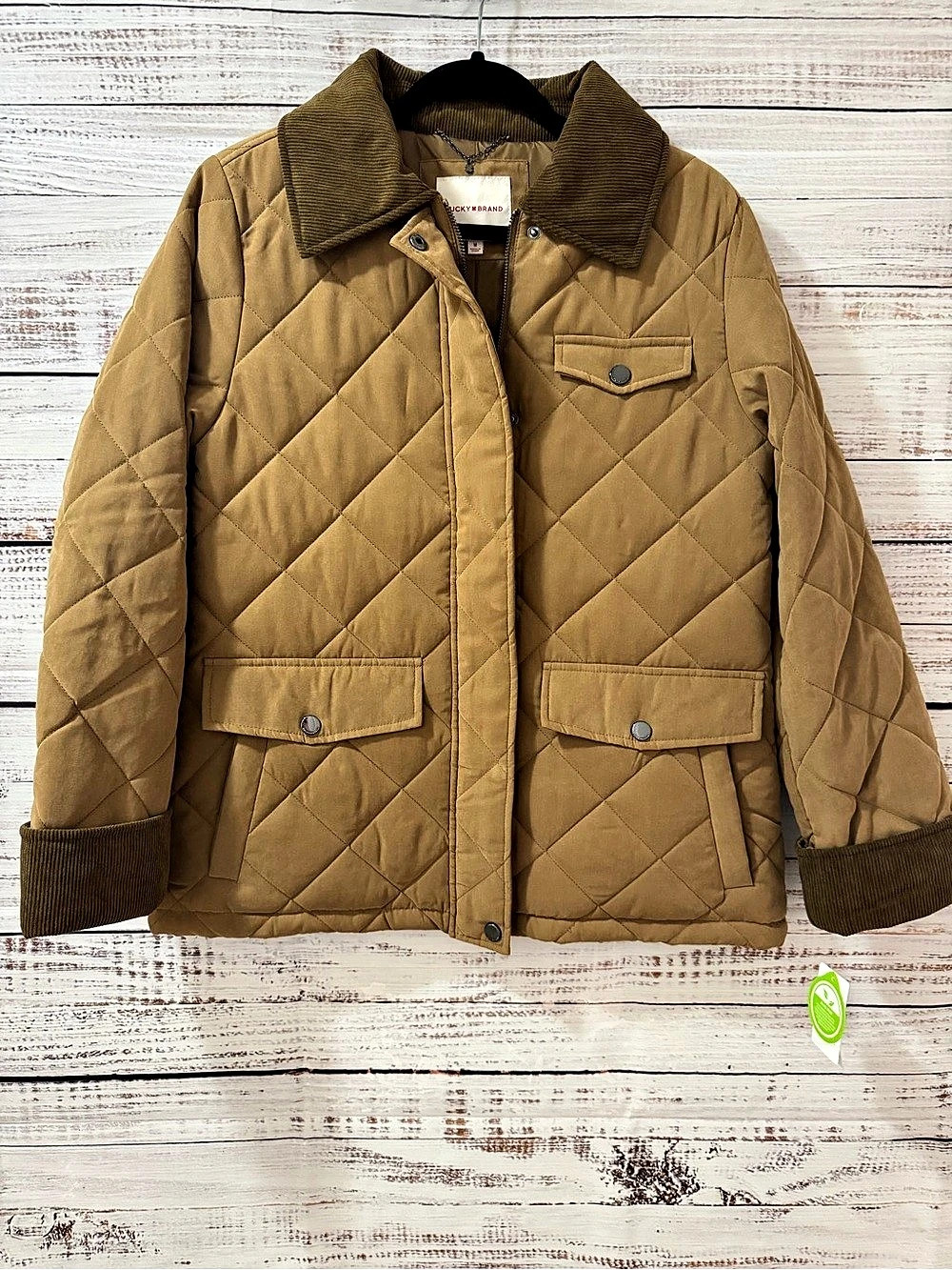 Lucky Brand Quilted Corduroy Barn Jacket Brown Medium